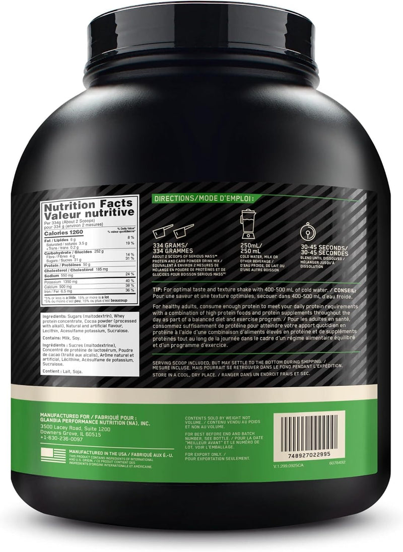 Optimum Nutrition Serious Mass 6lbs