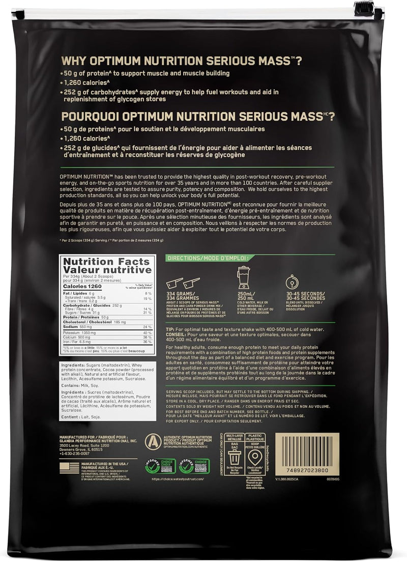 Optimum Nutrition Serious Mass 12lbs