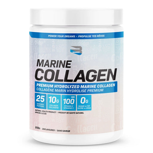 Container of Marine Collagen with visible branding on a white background