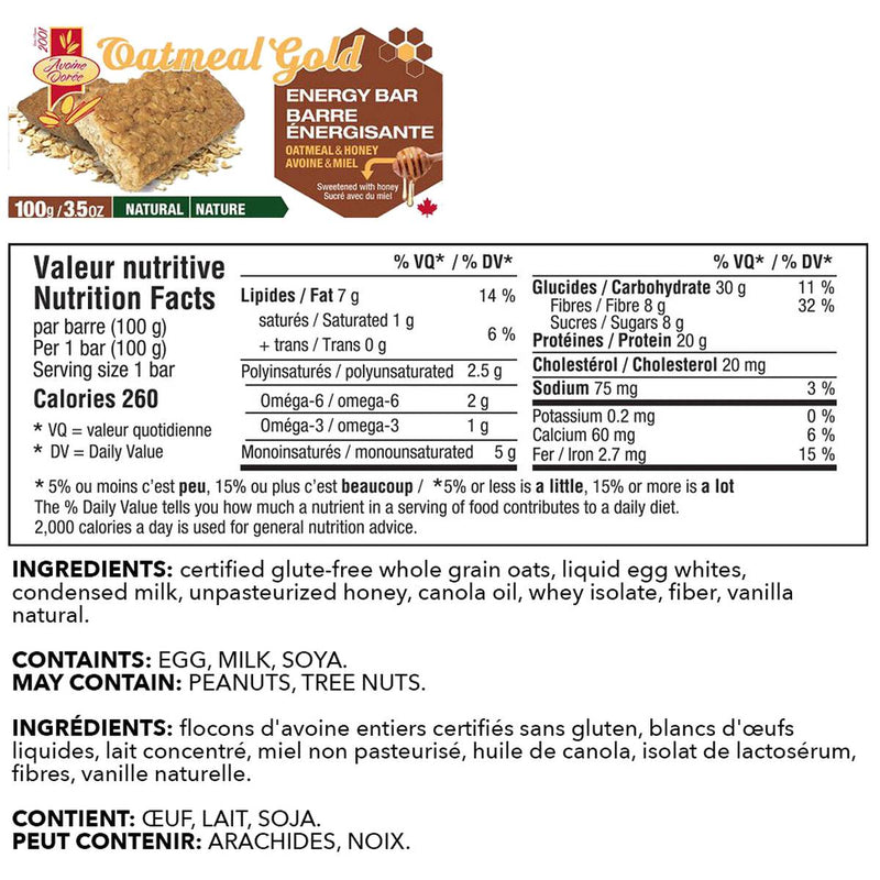 Avoine Doree Oatmeal Gold Bars 12-pack
