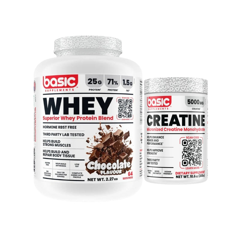BASIC WHEY 5LB + CREATINE MONOHYDRATE BUNDLE