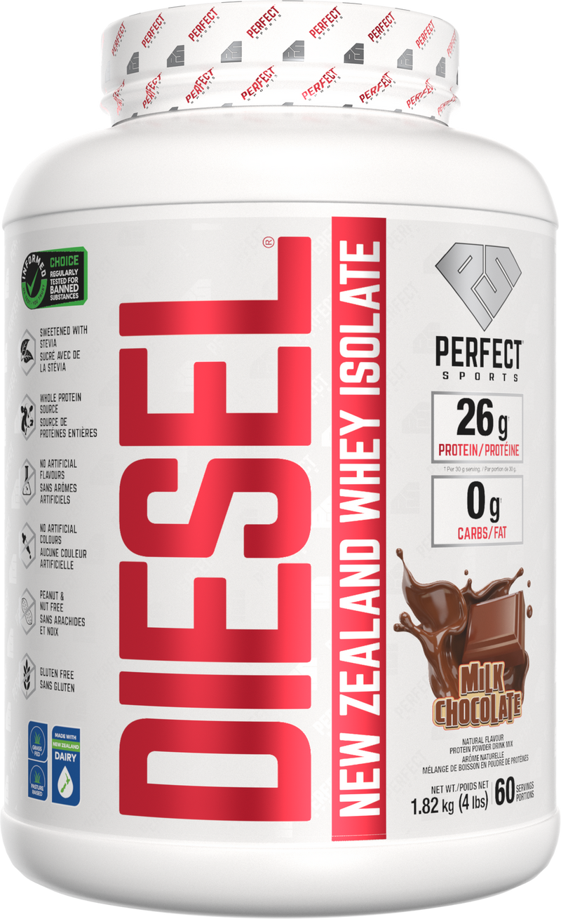 Dietary supplement container with 'Diesel' branding on a white background