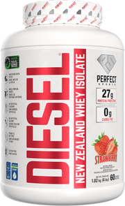 Dietary supplement container with 'Diesel' branding on a white background