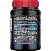 Allmax Classic AllWhey Chocolate 2lb left view showing 30g of muscle-building protein and supplement facts.