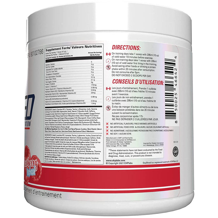 EHP Labs Oxyshred Fat Burner Raspberry Refresh Nutrition Facts