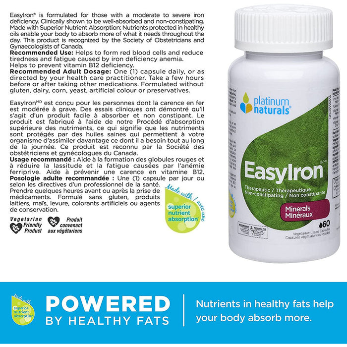 Platinum Naturals EasyIron 60vcaps Suggested Use