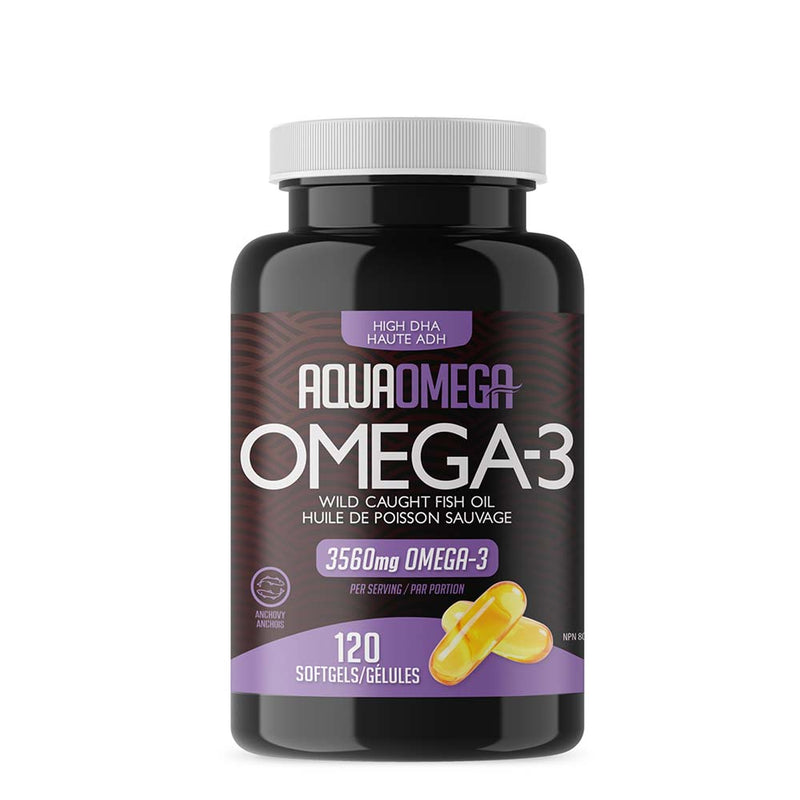 AquaOmega High DHA Omega-3, 120softgels