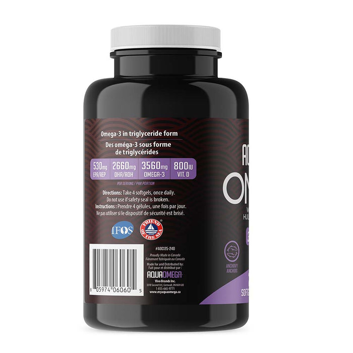 AquaOmega High DHA Omega-3, 120softgels