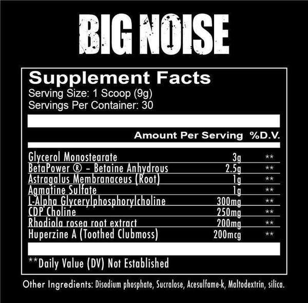 Redcon1 Big Noise Supplement Facts